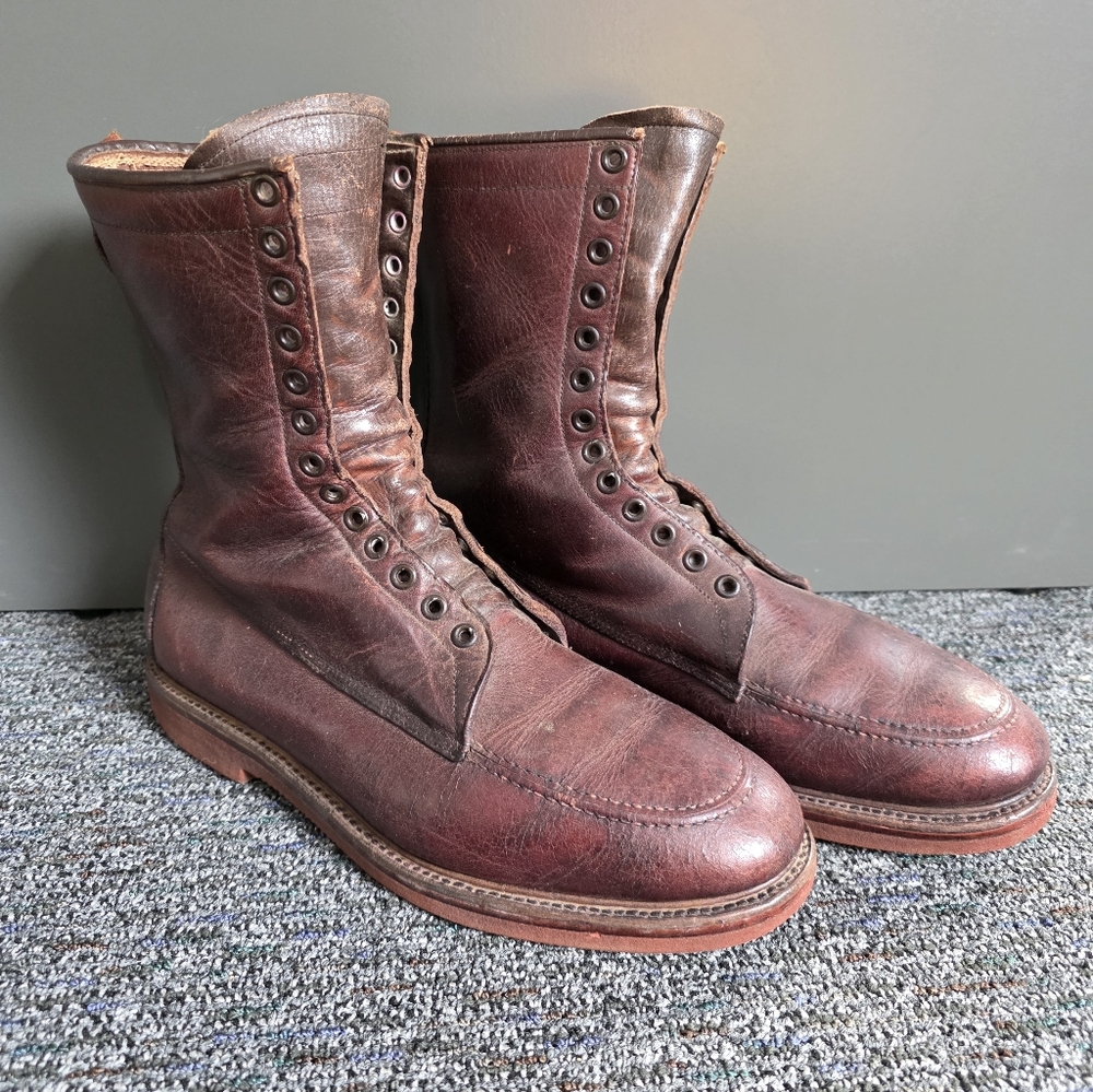 Men's Vintage Brown Leather Hunting Boots